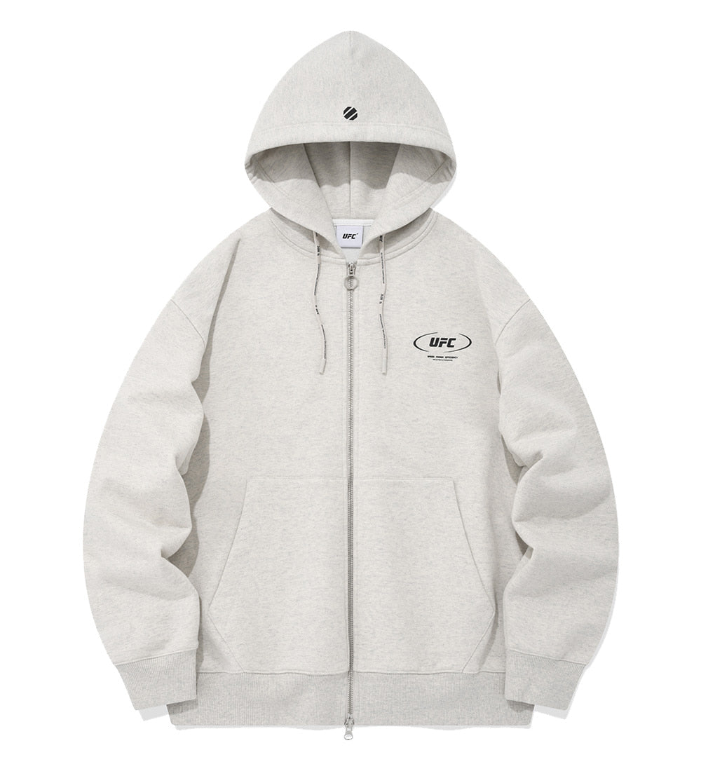 UFC Active RelaxFit Hooded Sweatshirt, White/Gray