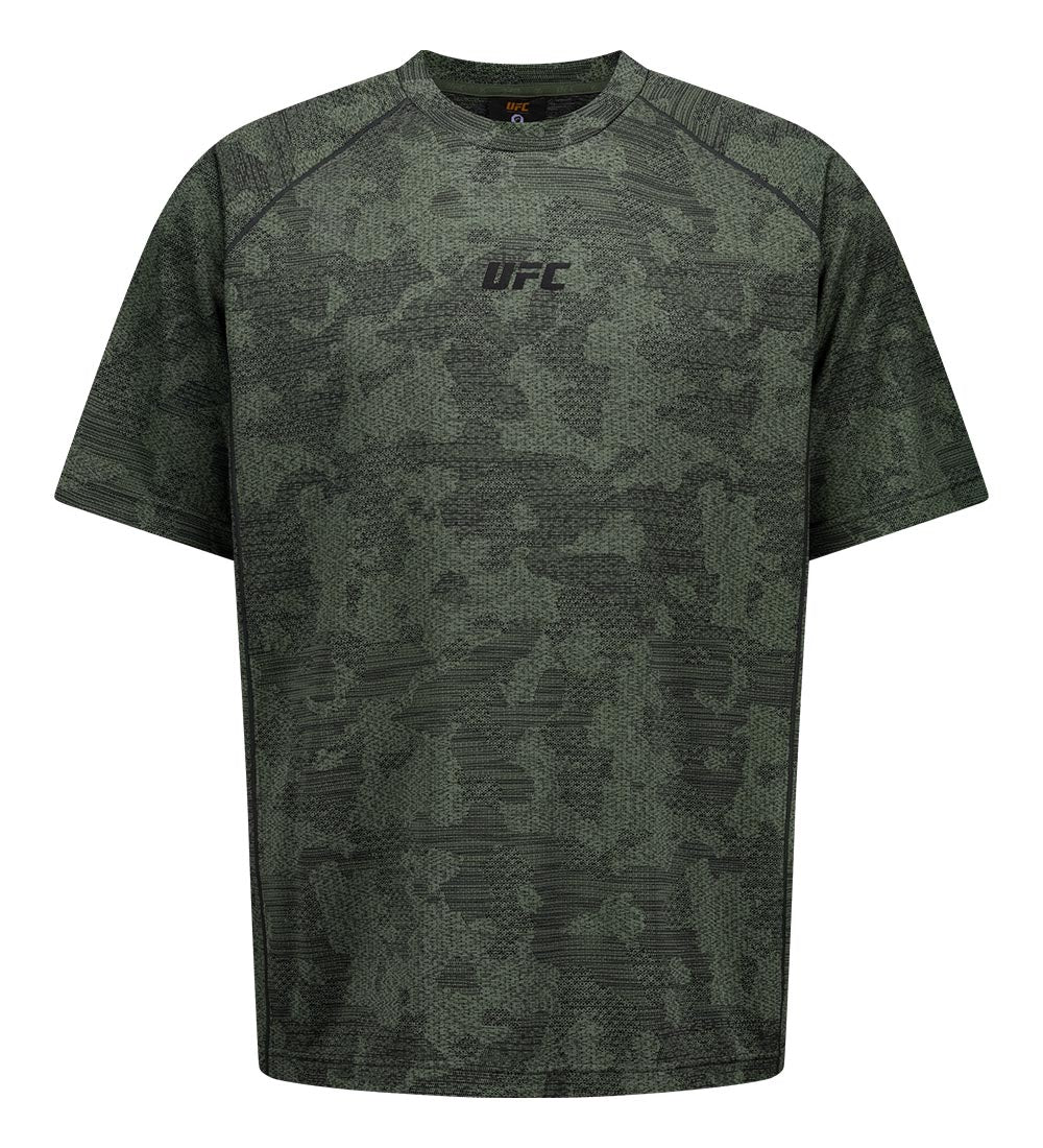 UFC T-shirt with a camouflage print, loose fit, short sleeves, khaki