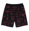 UFC Lettering Pattern Shorts, Black