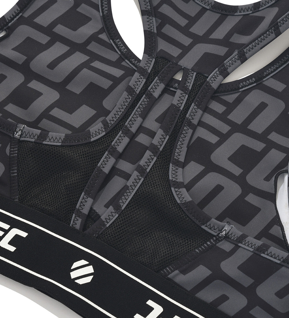 UFC Sports Top with Logo and Monogram, Black