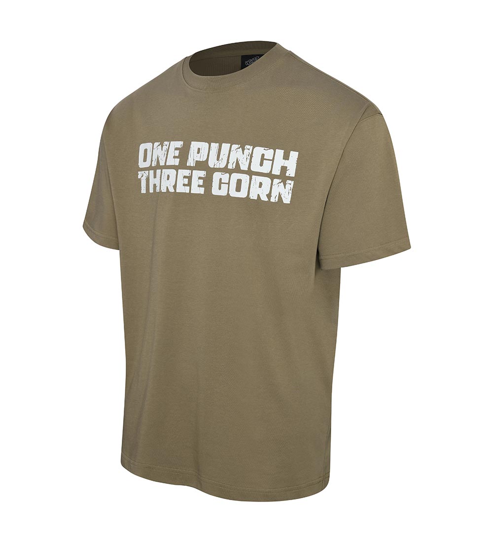 Jangjae One Punch Three Corn Relaxed Fit Short-Sleeve T-Shirt, Charcoal