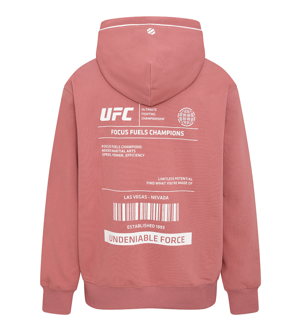 UFC Label Big Logo Relaxed-Fit Hoodie, Dusty Rose Pink