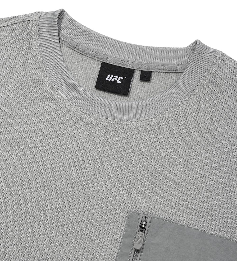 UFC Challenger Relaxed Fit Waffle Long-Sleeve T-Shirt, Melange Gray