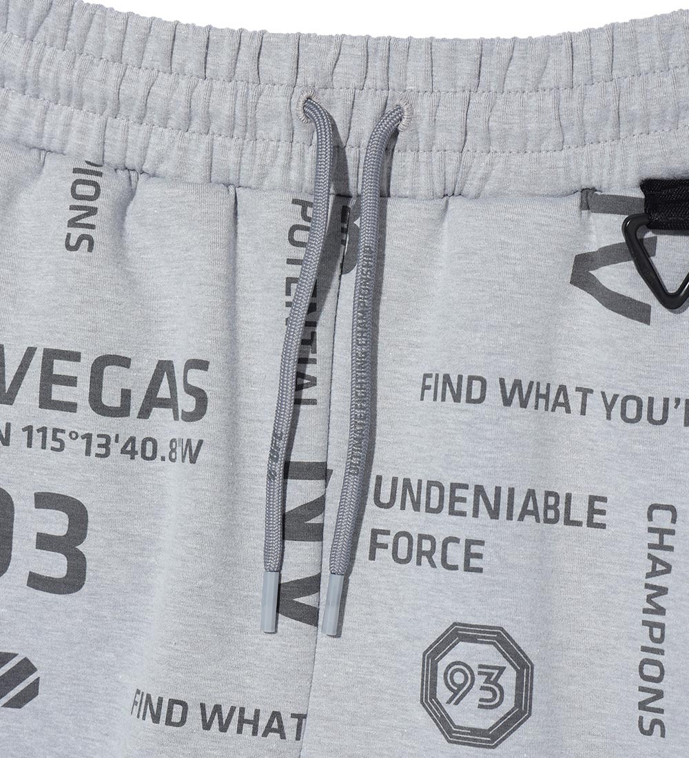 UFC Lettering Pattern Shorts, Melange Gray