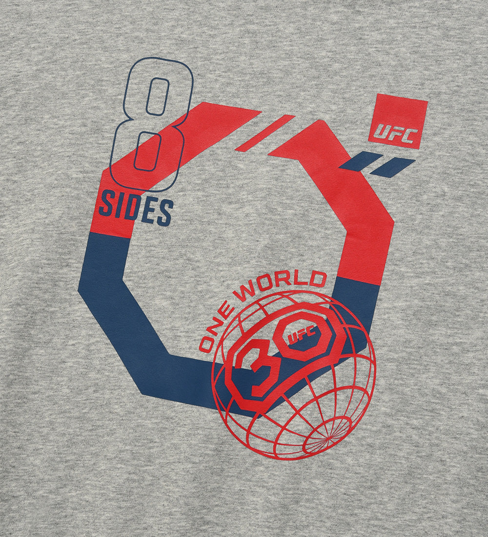 UFC 30th Anniversary One World Oversized Hoodie, Melange Gray