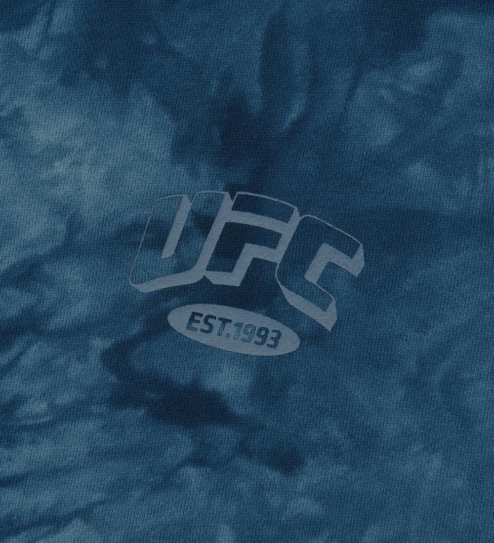 UFC Arch Logo Relaxed-Fit Dyed Hoodie, Dark Blue