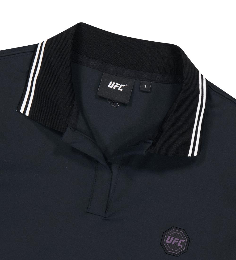 UFC Basic Slim Crop-Fit Pique T-Shirt, Black