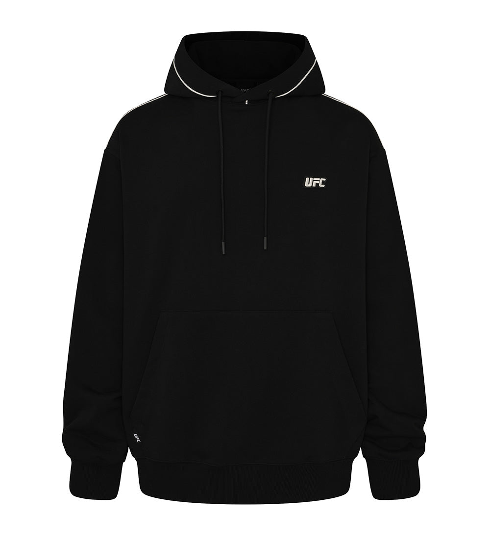 UFC Label Big Logo Relaxed-Fit Hoodie, Black