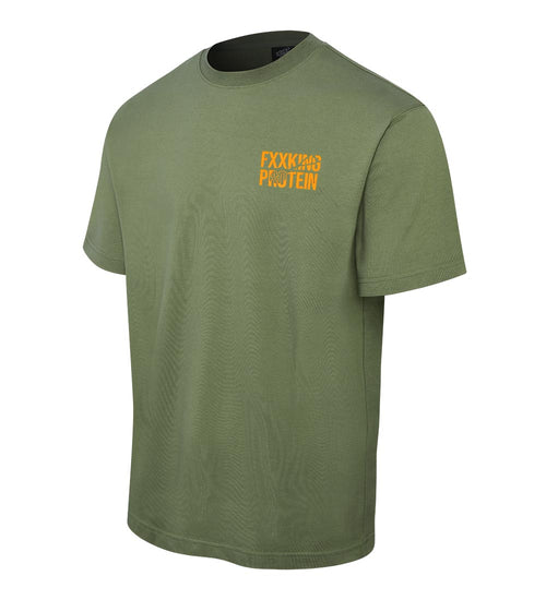 Jangjae "Fxxking Leg Day" Relaxed-Fit Short-Sleeve T-Shirt, Khaki
