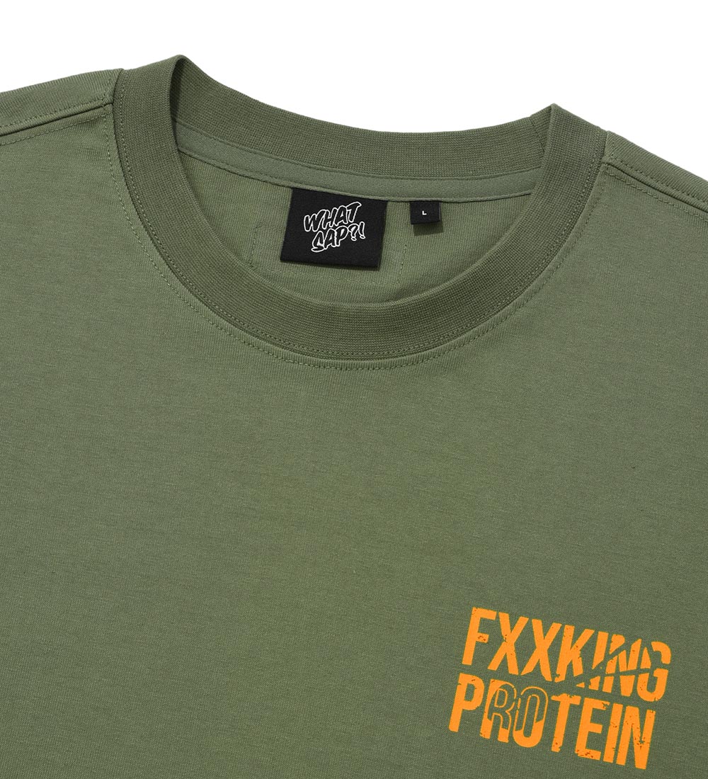 Jangjae "Fxxking Leg Day" Relaxed-Fit Short-Sleeve T-Shirt, Khaki
