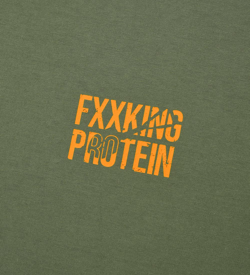 Jangjae "Fxxking Leg Day" Relaxed-Fit Short-Sleeve T-Shirt, Khaki