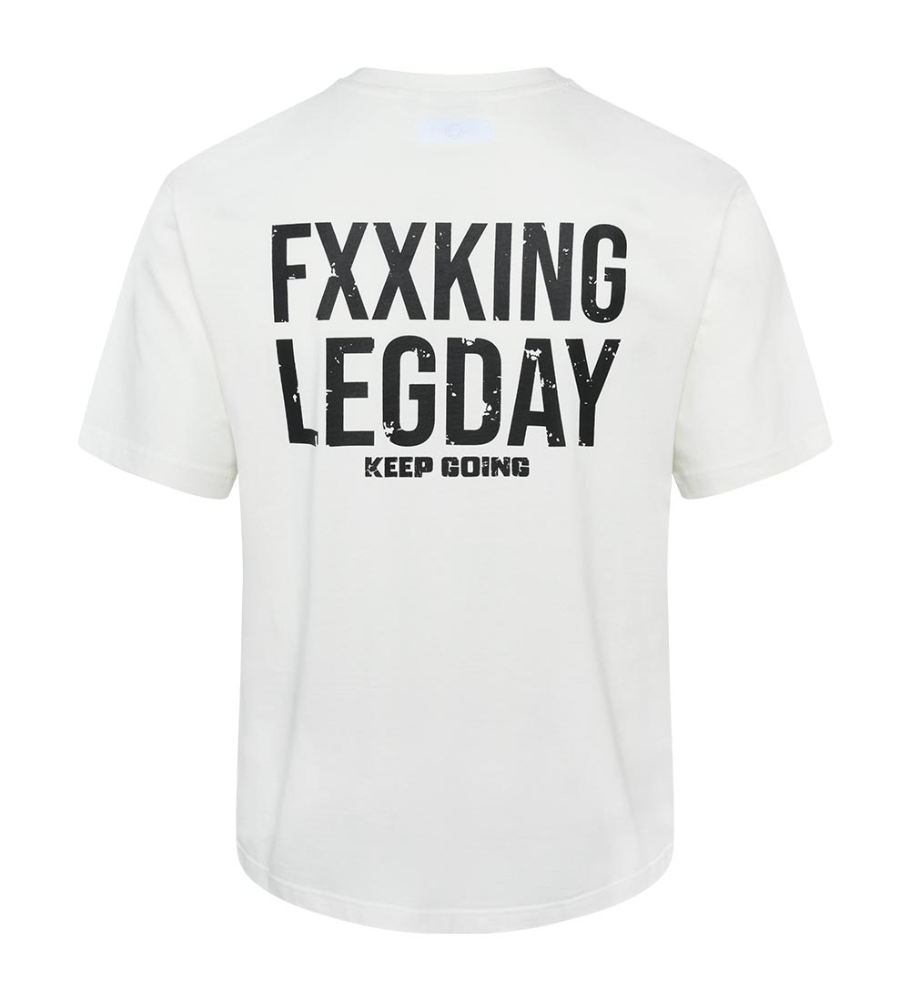 Jangjae "Fucking Leg Day" Relaxed-Fit Short-Sleeve T-Shirt, White