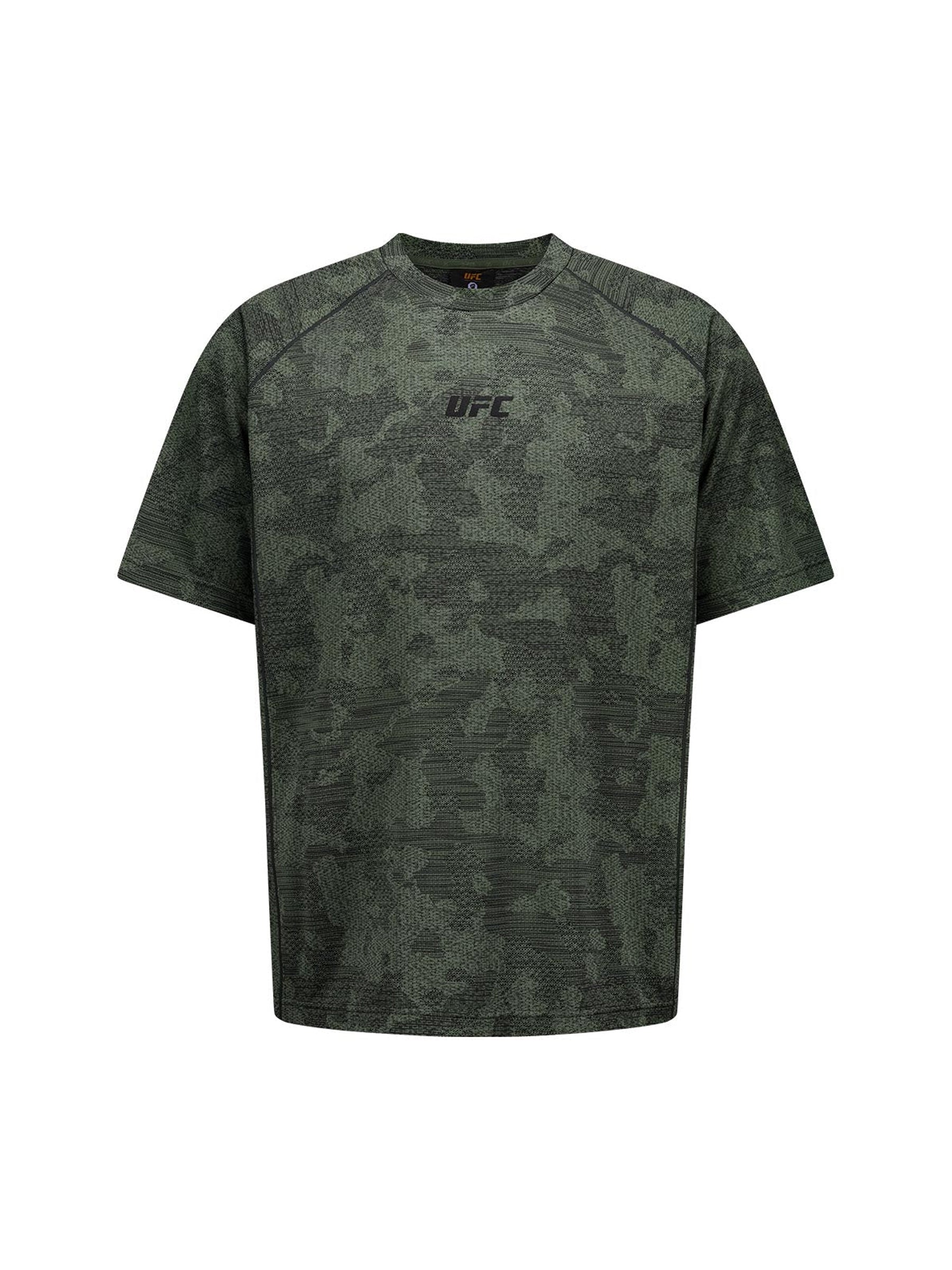 UFC T-shirt with a camouflage print, loose fit, short sleeves, khaki