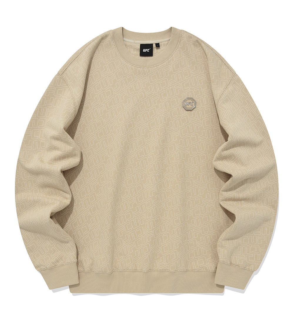 UFC Line Monogram Relaxed-Fit Sweatshirt, Beige