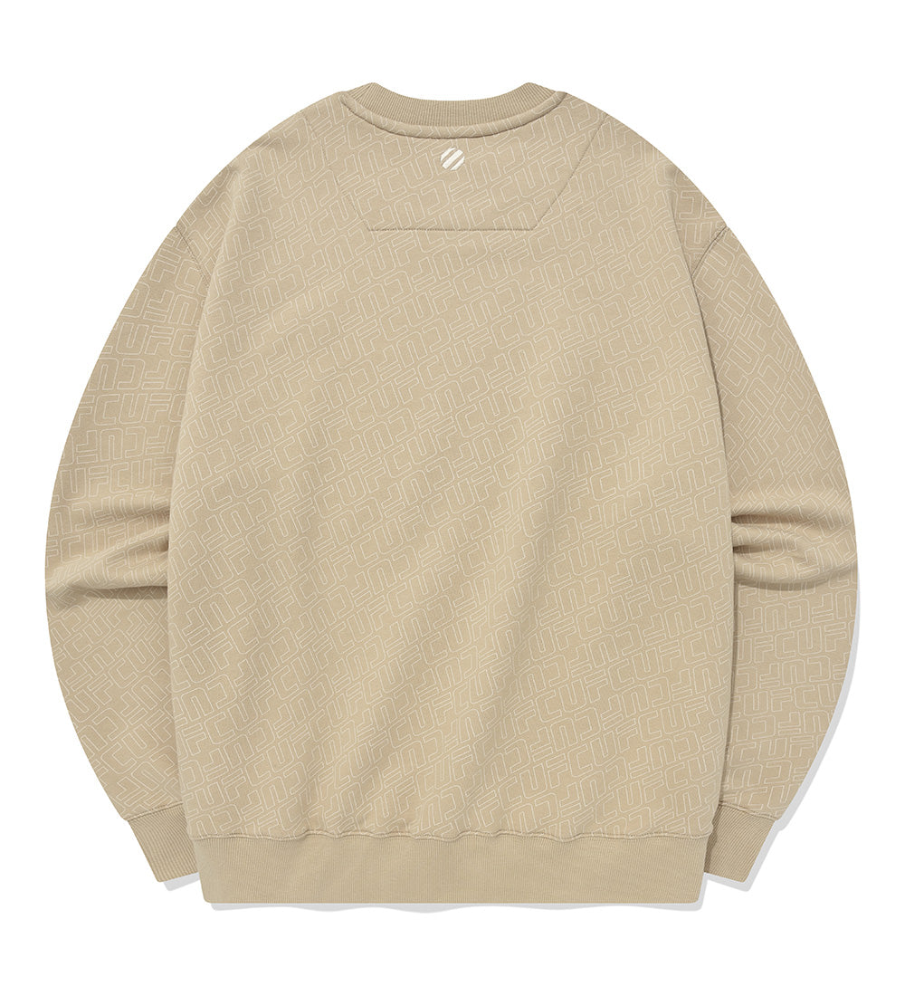 UFC Line Monogram Relaxed-Fit Sweatshirt, Beige
