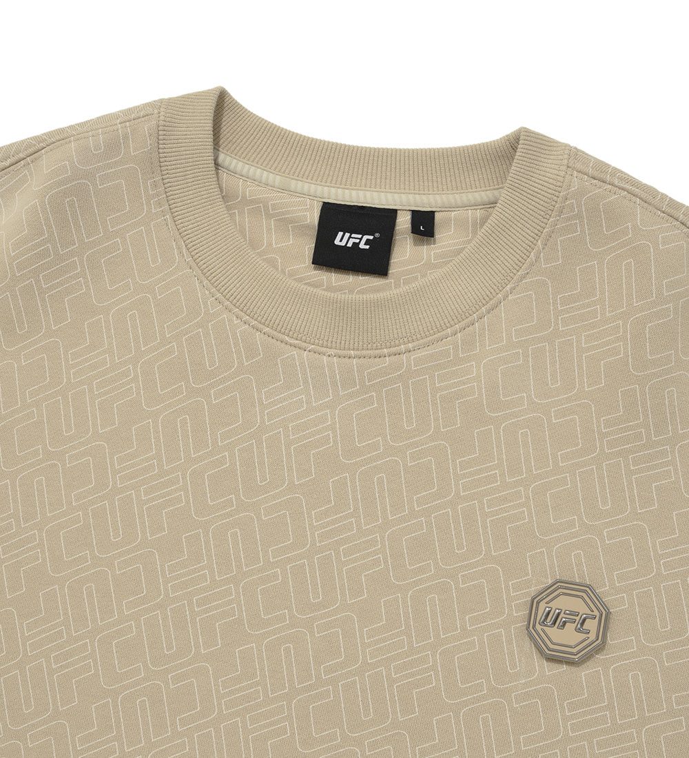 UFC Line Monogram Relaxed-Fit Sweatshirt, Beige