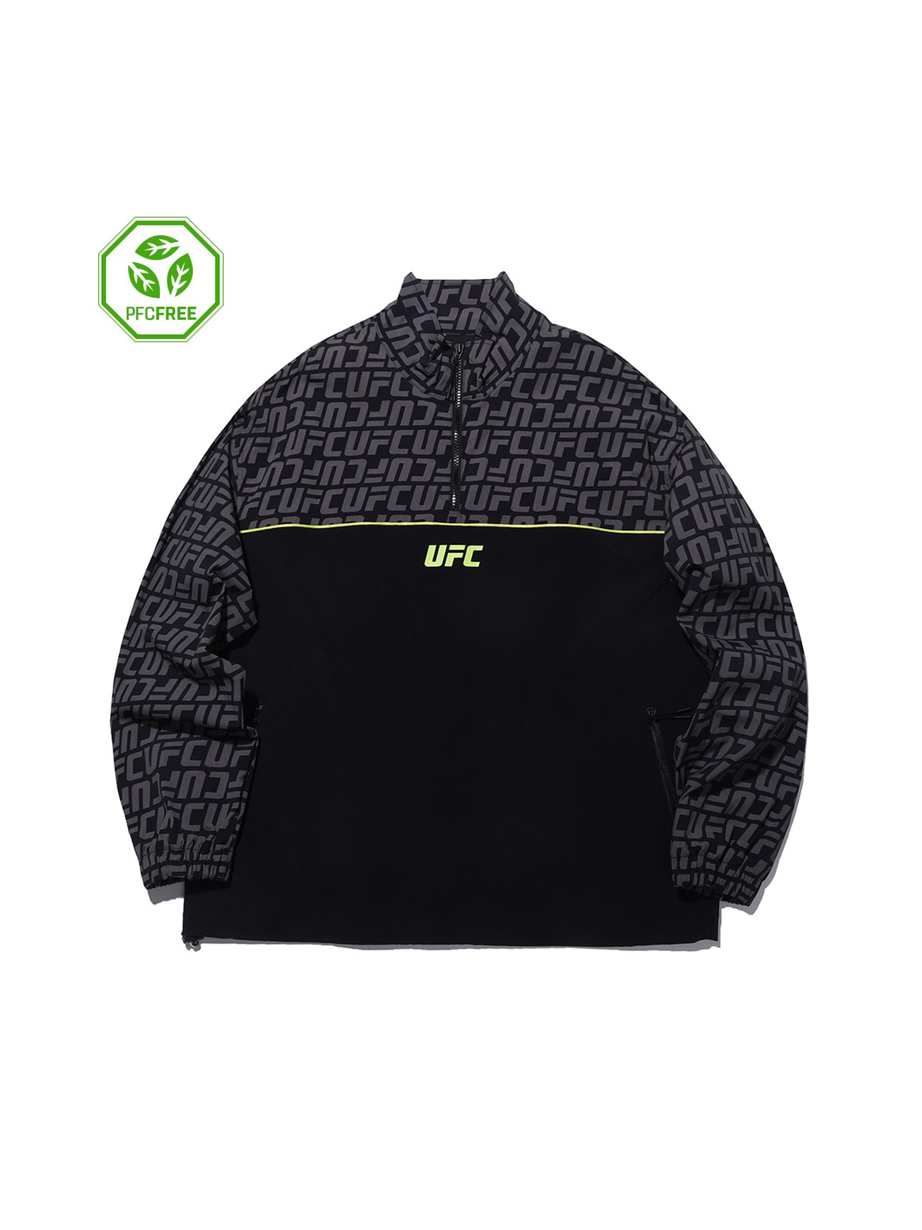 UFC Anorak Jacket with Monogrammed Logo, Relaxed Fit, Black