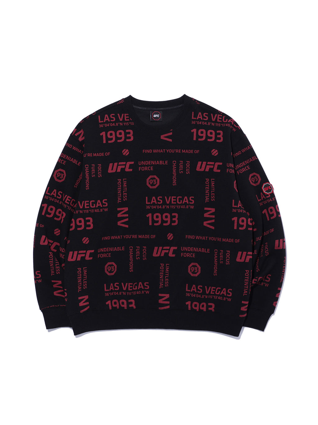 هودي بنقشة حروف UFC، أسود