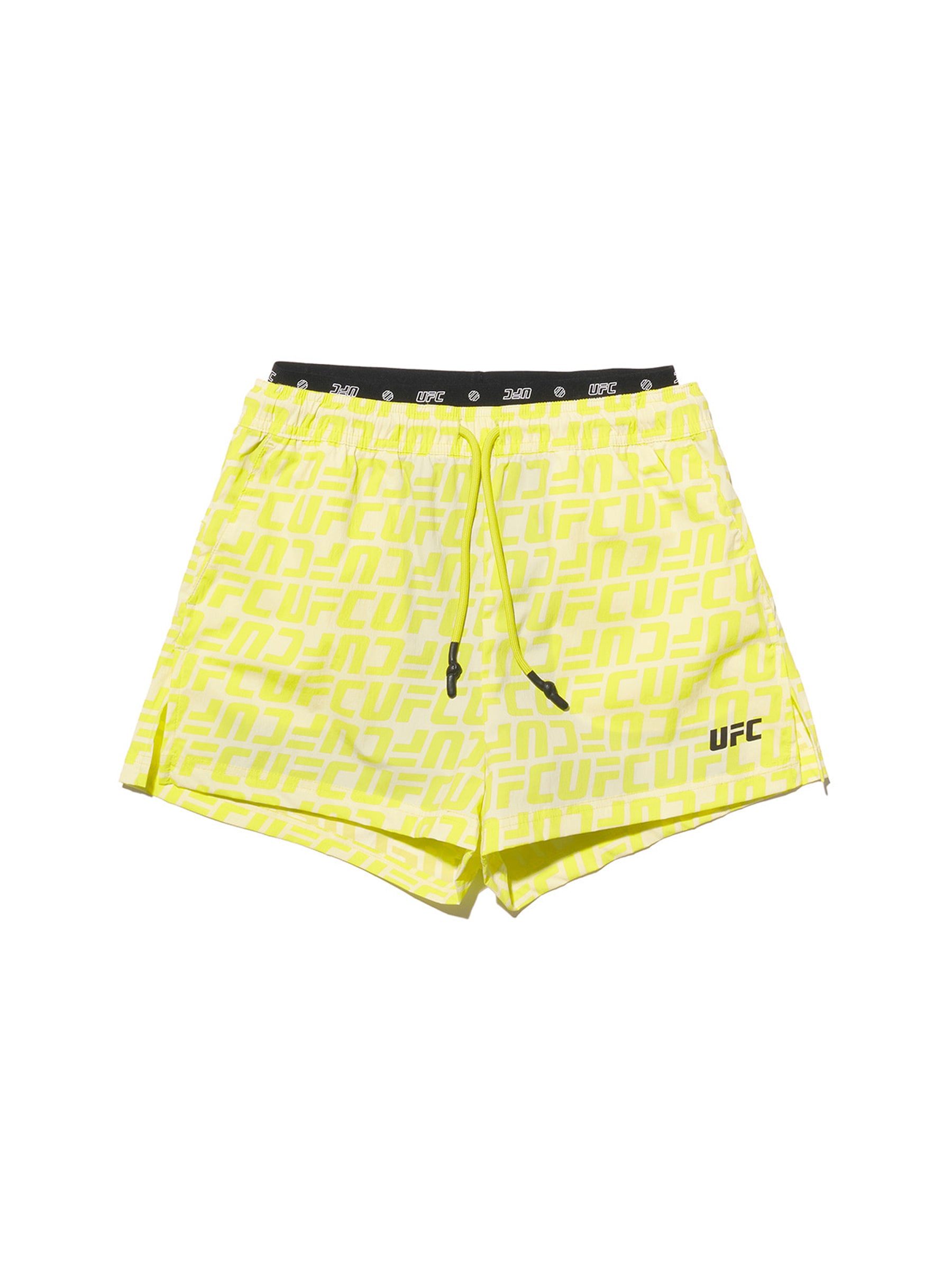 شورت UFC Logo Monogram Hybrid بقصّة مريحة (نسائي) أصفر نيون