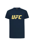 تيشيرت UFC Tension بشعار كبير وقصة ضيقة، أزرق داكن