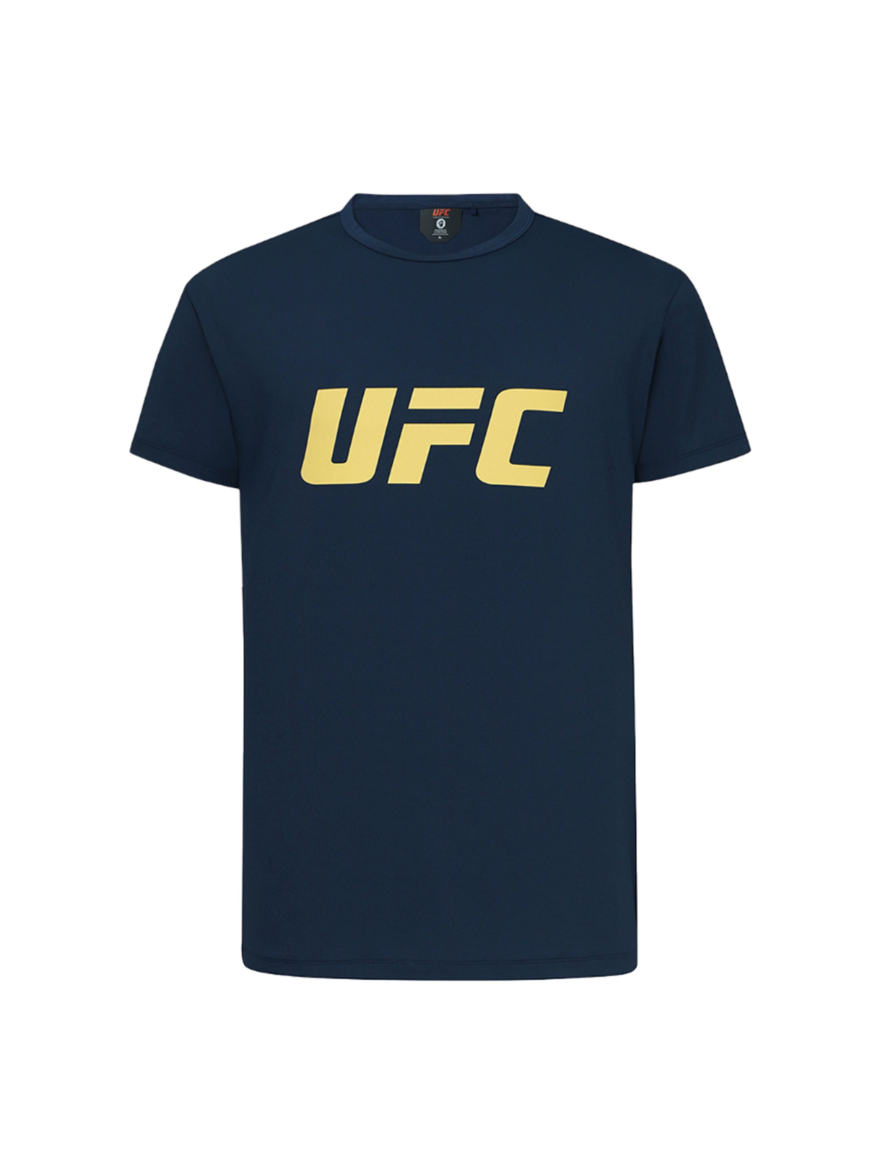 تيشيرت UFC Tension بشعار كبير وقصة ضيقة، أزرق داكن