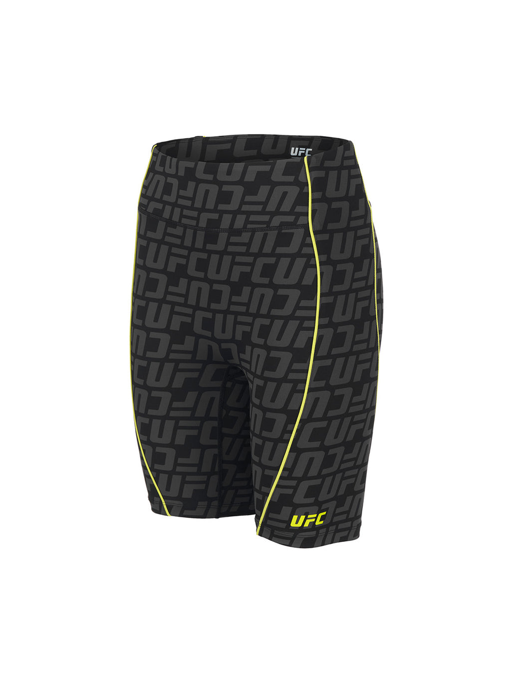 UFC biker shorts with monogrammed logo, slim fit, black