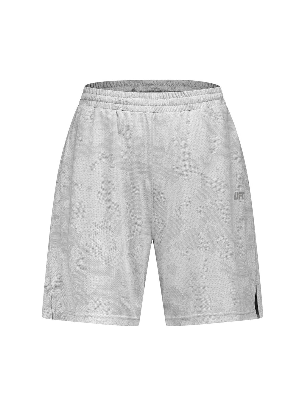 UFC shorts with a camouflage print, loose fit, 7 inches, light gray