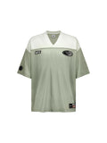 UFC soccer jersey-style T-shirt, oversized fit, short sleeves, light olive